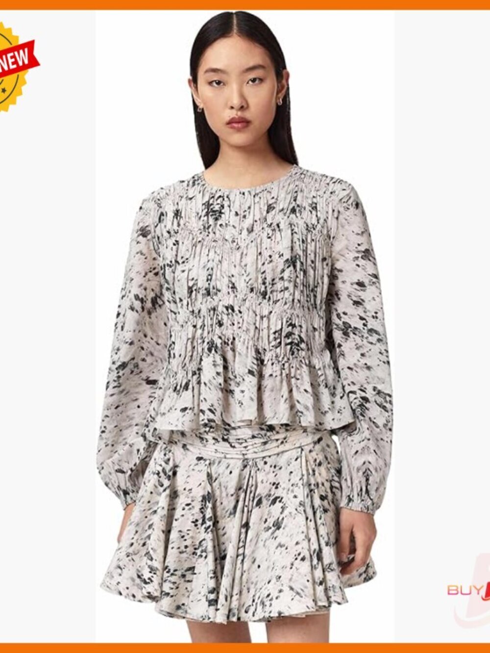 Relaxed Fit Long Sleeve T-Shirt Premium Cotton Viscose Blend